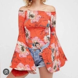 Free People We the Free Birds of Paradise Bell Sleeve Top